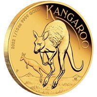 2022 Australian Kangaroo 1/10 oz Gold Proof Perth Mint Presentation Case & COA