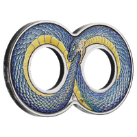 2022 Ouroboros 2oz Silver Antiqued Coloured Perth Mint Presentation Case & COA