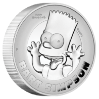 2022 The Simpsons Bart 2oz Silver Proof High Relief Perth Mint Presentation Case & COA