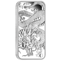 2022 Dragon 1oz Silver Rectangular Proof Perth Mint Presentation Case & COA