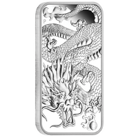 2022 Dragon 1oz Silver Rectangular Proof Perth Mint Presentation Case & COA image