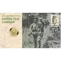 2022 ANZAC Day 80th Ann Kokoda Trail Perth Mint Stamp & Coin PNC image