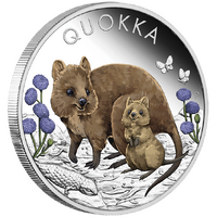 2022 Quokka 1oz Silver Proof Coloured Perth Mint Presentation Case & COA