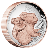 2023 Australian Koala 5oz Silver Proof High Relief Gilded Perth Mint Presentation Case & COA