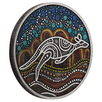 2023 Kangaroo Yongka 2oz Silver Antiqued Coloured Perth Mint Presentation Case & COA