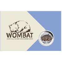 2023 Australian Wombat 1oz Silver Coloured Perth Mint Coin in Card
