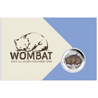 2023 Australian Wombat 1oz Silver Coloured Perth Mint Coin in Card image