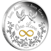 2024 One Love 1oz Silver Proof Perth Mint Presentation Case & COA image