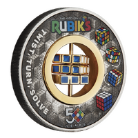 2024 Rubik's Cube 50th Anniversary 2oz Silver Antiqued Coloured Perth Mint Presentation Case & COA