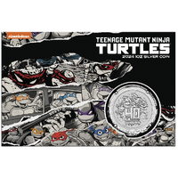 2024 Teenage Mutant Ninja Turtles 40th Anniversary 1oz Silver Perth Mint Coin in Card image
