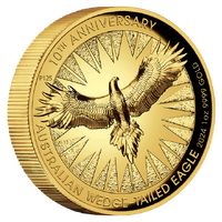 2024 Australian Wedge-Tailed Eagle 10th Anniversary 1oz Gold Proof High Relief Perth Mint Presentation Case & COA