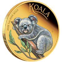 2025 Australian Koala 1oz Gold Proof Coloured Perth Mint Presentation Case & COA, front