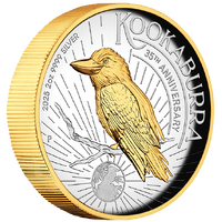 2025 Australian Kookaburra 2oz Silver Proof High Relief Gilded Perth Mint Presentation Case & COA