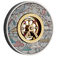 2025 Ferris Wheel 2oz Silver Antiqued Coloured Perth Mint Presentation Case & COA