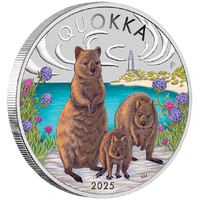 2025 Australian Quokka 1oz Silver Proof Coloured Perth Mint Presentation Case & COA