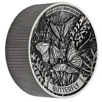 2025 Butterfly 2 Kilo Silver Antiqued Coloured Perth Mint Presentation Case & COA, front