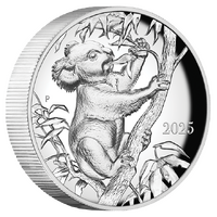 2025 Beth Zaiken Collection - Australian Koala 2oz Silver Proof Ultra High Relief Perth Mint Presentation Case & COA