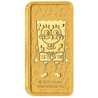 2025 SpongeBob SquarePants 1g Gold Minted Bar in Card Perth Mint
