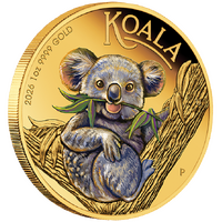 2026 Australian Koala 1oz Gold Proof Coloured $100 Perth Mint Presentation Case & COA, front