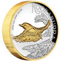 2026 Australian Kookaburra 2oz Silver Proof High Relief Gilded $2 Perth Mint Presentation Case & COA, front