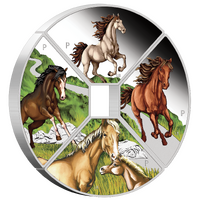 2026 Year of the Horse Quadrant 4 Coin Set 1oz Silver Proof Colour 4 Perth Mint Presentation Case & COA, front