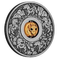 2026 Year of the Horse Rotating Charm 1oz Silver Antiqued Perth Mint Presentation Case and COA, front