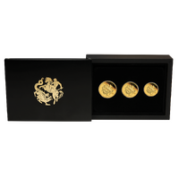 2026 Australian Sovereign Gold Proof Three Coin Set Perth Mint Presentation Case & COA, front