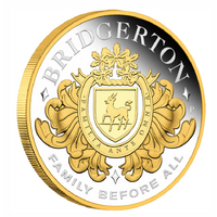 2026 House of Bridgerton 2oz Silver Proof Gilded $2 Perth Mint Presentation Case & COA, front