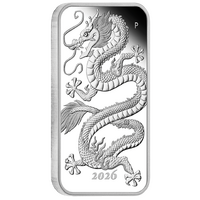 2026 Dragon 1oz Silver Proof Rectangular $1 Perth Mint, front