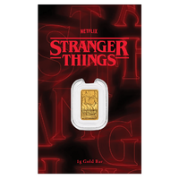 2026 Stranger Things 1g Gold Minted Bar Perth Mint, front