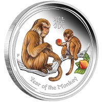 2016 Australian Lunar Series II: Year of the Monkey 1 oz Silver Coloured Proof Perth Mint image
