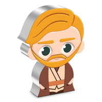 2022 Star Wars Chibi Obi-Wan Kenobi 1oz Silver Coloured Proof NZ Mint Presentation Case & COA image