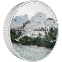 2022 Star Wars Battle Scenes Scarif 3oz Silver Proof Coloured NZ Mint Presentation Case & COA image