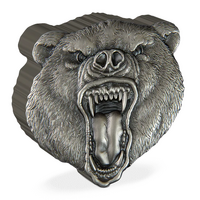 2023 Fierce Nature Grizzly Bear 2oz Silver Antiqued NZ Mint Presentation Case & COA image