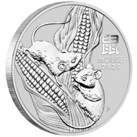 2020 Australian Lunar Year of the Mouse 1/2oz Silver Bullion Perth Mint Coin in Capsule