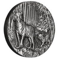 2022 Australian Lunar Series III Year of the Tiger 2oz Silver Antiqued Perth Mint Presentation Case & COA