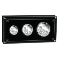 2022 Australian Lunar Series III Year of the Tiger 2oz, 1oz, 1/2oz Silver Proof Perth Mint Presentation Case & COA image