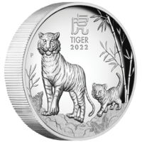 2022 Australian Lunar Series III Year of the Tiger 1oz Silver High Relief Perth Mint Presentation Case & COA image