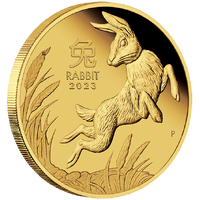 2023 Australian Lunar Series III Year of the Rabbit 1oz Gold Proof Perth Mint Presentation Case & COA image