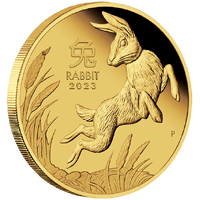 2023 Australian Lunar Series III Year of the Rabbit 1/10oz Gold Proof Perth Mint Presentation Case & COA image