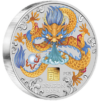 2024 Australian Lunar Series III Year of the Dragon 1kg Silver Coloured with Gold Privy Mark Perth Mint Presentation Case & COA