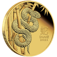 2025 Australian Lunar Series III Year of the Snake 1/4oz Gold Proof Perth Mint Presentation Case & COA