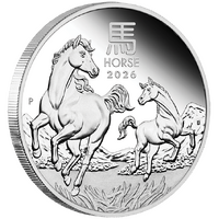 2026 Australian Lunar Series III Year of the Horse 1/2oz Silver Proof Perth Mint Presentation Case & COA