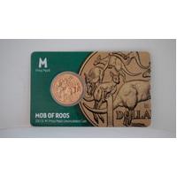 2017 Mob of Roos ANDA Money Expo Melbourne "M" Privymark Uncirculated $1 RAMint Coin in Card image