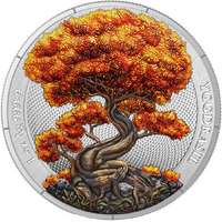2025 Mythical Forest Yggdrasil Autumn 1oz Silver Bullion 5 Mark Germania Mint Presentation Case & COA