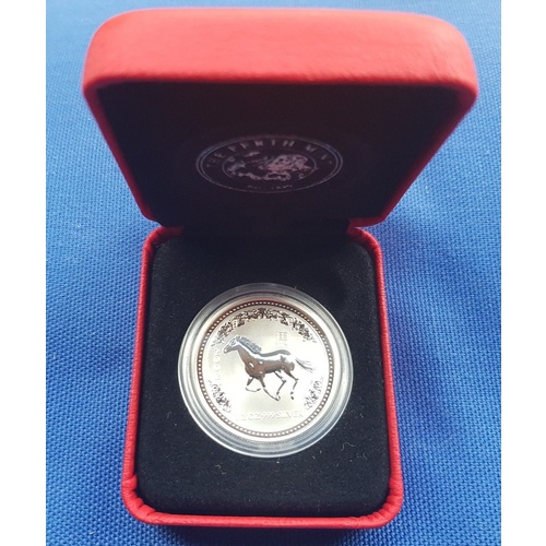 2002 Australian Lunar Series I: Year of the Horse 1/2 oz Silver Uncirculated 50c Perth Mint