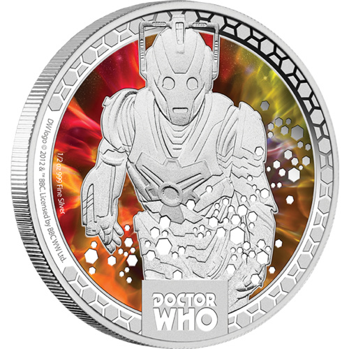 2014 Doctor Who Monsters: Cybermen 1/2 oz Silver Proof New Zealand Mint Presentation Case & COA