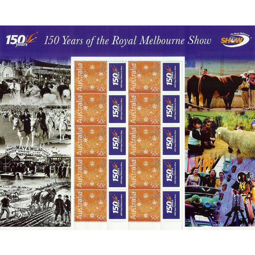 Royal Melbourne Show 150 Years Aus Post Stamp Sheet