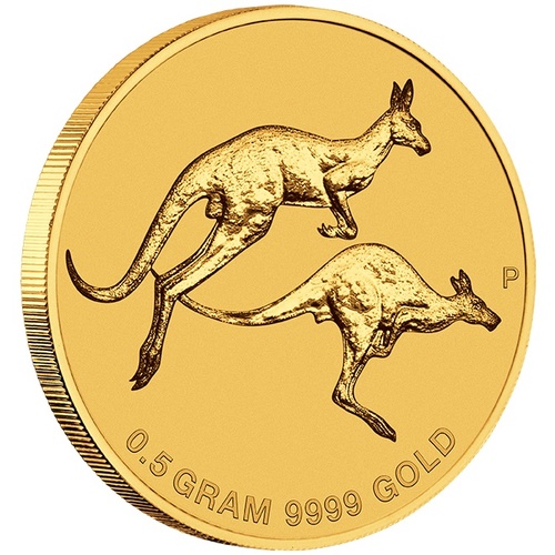 2018 Miniature Kangaroo 0.5g .9999 Gold Perth Mint in Card