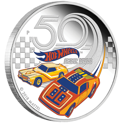 2018 50 Years of Hot Wheels 1 oz Silver Proof Perth Mint
